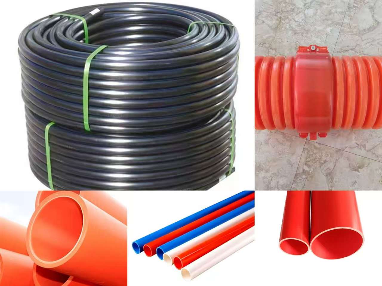 How many types of plastic power pipes are there?
